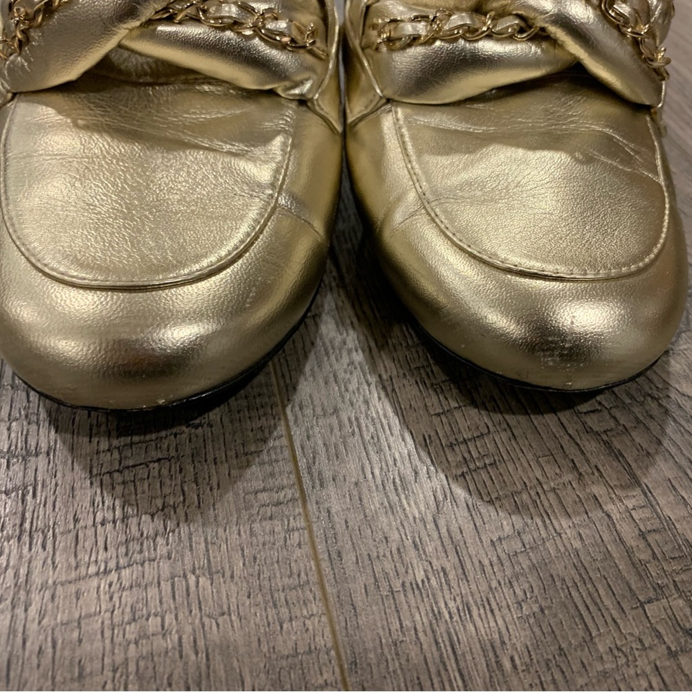 Chanel Metallic gold Leather Braided Chain Mule - Picture 5 of 11